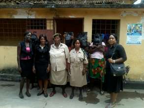 Women receiving welfare packages