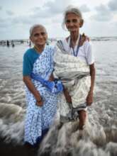 Mothers enjoying the beach