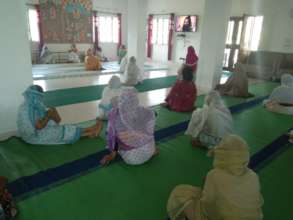 Mothers practice physical distancing