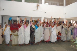 Resident Widows at Radha Kund Old Age Home