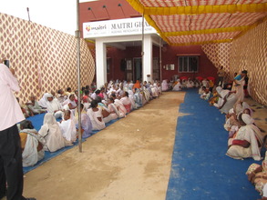 Widows awaiting the opening of the Old Age Home