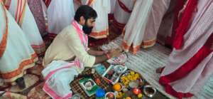 Prayers with Mothers with priest participating