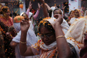 Widow Mother rejoicing on Holi..!