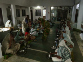 Evening Meals being served at Maitri Ghar