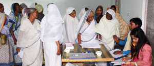 Widows line up for routine health check up