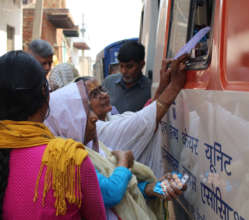 After consulting doctors, widows collect medicines