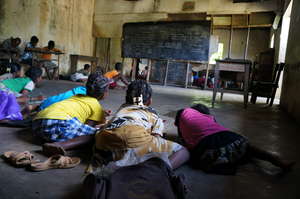 Girls studying