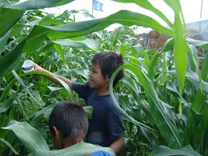 Lakota children learn to garden