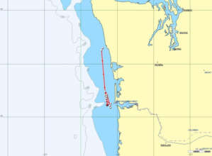 NOAA sat tag Jan. 31st map, Brad Hanson, NOAA-NWFS