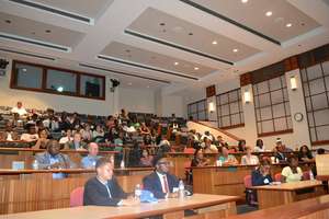 NFTE students listening during a competition