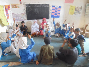 A student leads the class