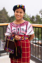 Hermelinda wearing Chajul's traditional clothing