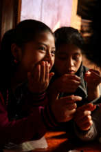 Scholars helping with the Artisan Program