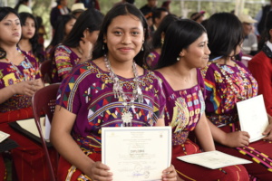 Jennifer with her middle school diploma