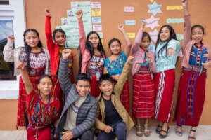 Joselina and her peers at their new school