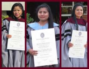 Dominga, Elicia, and Josefina at their graduations