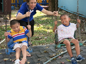 tummys likely tickling on the swings! many giggles