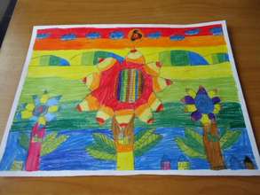 Original multi-colored sunflower painting