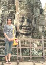 Mealea visiting an ancient Cambodian temple