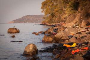 The shore in Lesbos | Photo courtesy of IsraAID