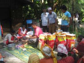 Food distribution program at Manakamana