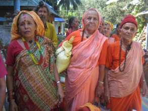 Old age women happy to receive food materials