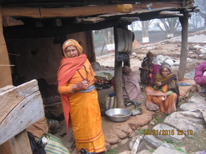 Having Yam and Celebrating   the festival.