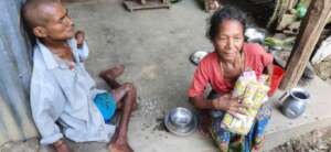 A disabled living at the temple area