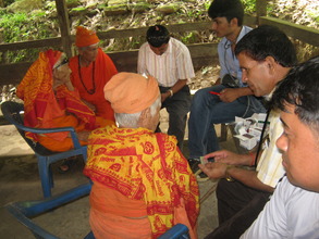 Doctor checking the elderly people