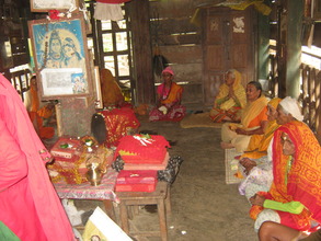 Elderly people in the prayer hall
