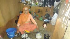 Sita an old women of the home in the kitchen