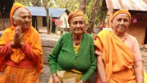 Some old women  at the  home
