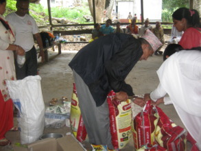 Food materials  distribution  to  elderly people