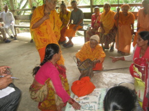 One of  oldest women receiving food marferials