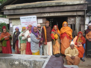 Elderly people    around the temple.
