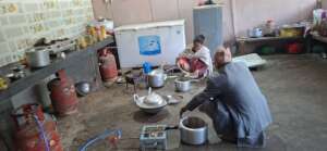 lady preparing food senior people at Elderly home