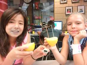 Makers Sarah & Nicole show off lemon powered clock