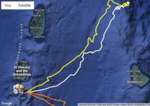 Track of a nesting booby on a foraging trip.