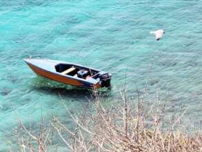 Boat used by Seabird Guardian Philman Ollivierre.