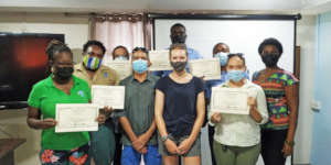 Drone training participants and trainers.