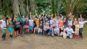 Volunteers and staff reforestation activity