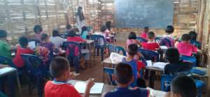 A group of students at Koung Jor refugee camp