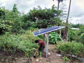 One of the solar panels for the clinics in Burma