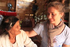 Iona and our friend at Koung Jor refugee camp
