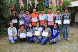 Students receiving certificates in Chiang Mai