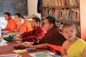 Monks learning English at Koung Jor Refugee Camp