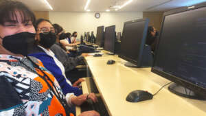 Girls from Christel House Mexico at coding camp.