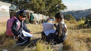Students study