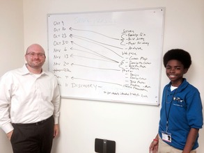 Jason and Isiah map out their project timeline