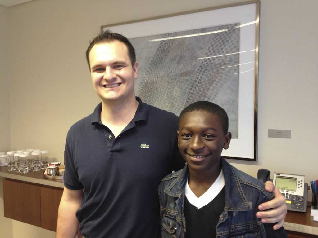 Zavonie and his mentor Anandha this spring.